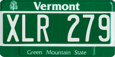 VT license plate XLR279