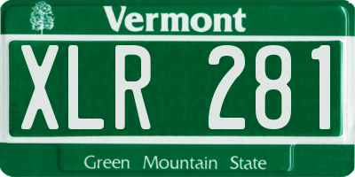 VT license plate XLR281