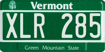 VT license plate XLR285