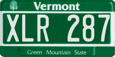 VT license plate XLR287