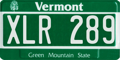 VT license plate XLR289