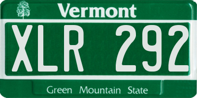 VT license plate XLR292