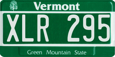 VT license plate XLR295