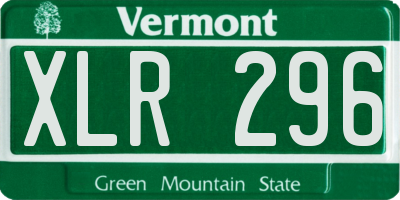 VT license plate XLR296