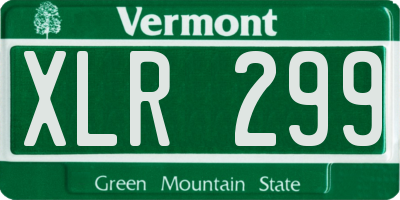 VT license plate XLR299