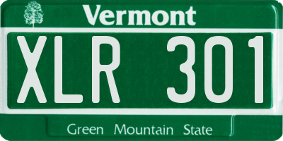 VT license plate XLR301