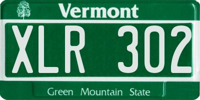 VT license plate XLR302