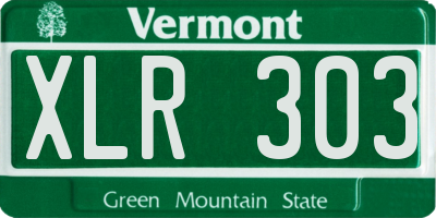 VT license plate XLR303