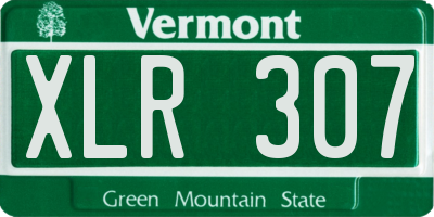 VT license plate XLR307