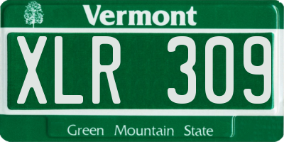 VT license plate XLR309