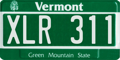 VT license plate XLR311