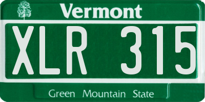 VT license plate XLR315
