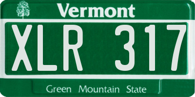 VT license plate XLR317