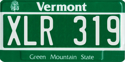 VT license plate XLR319