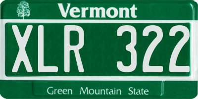 VT license plate XLR322