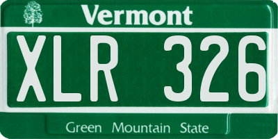 VT license plate XLR326