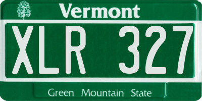 VT license plate XLR327