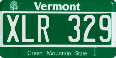 VT license plate XLR329