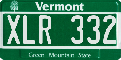 VT license plate XLR332