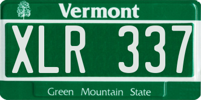 VT license plate XLR337