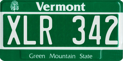 VT license plate XLR342