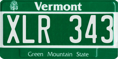 VT license plate XLR343