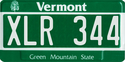 VT license plate XLR344