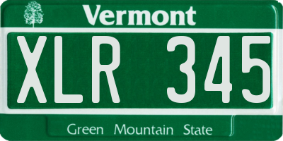VT license plate XLR345