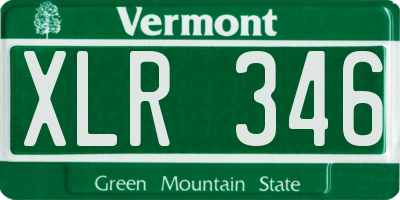 VT license plate XLR346