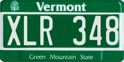 VT license plate XLR348