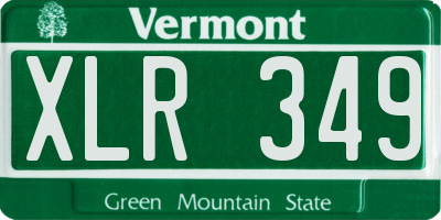 VT license plate XLR349