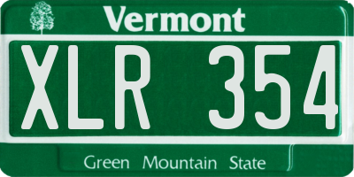 VT license plate XLR354