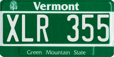 VT license plate XLR355