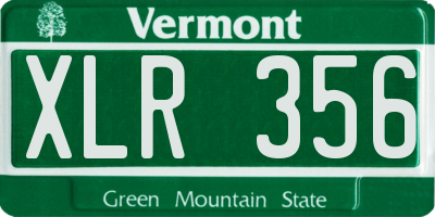 VT license plate XLR356