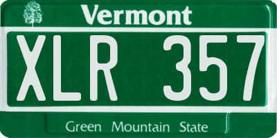 VT license plate XLR357