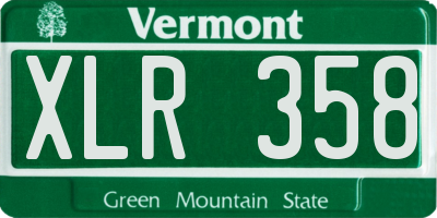 VT license plate XLR358