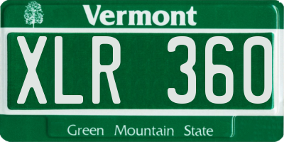 VT license plate XLR360