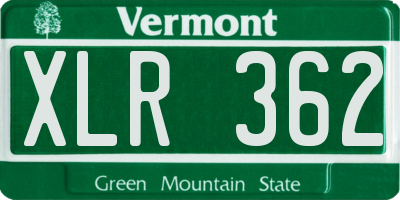 VT license plate XLR362