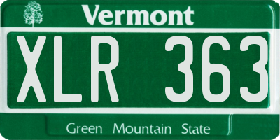 VT license plate XLR363