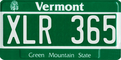 VT license plate XLR365