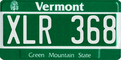 VT license plate XLR368