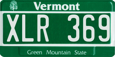 VT license plate XLR369