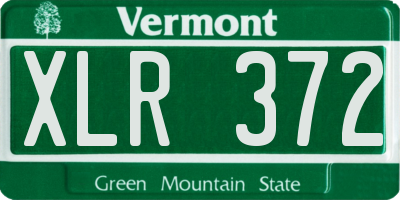 VT license plate XLR372