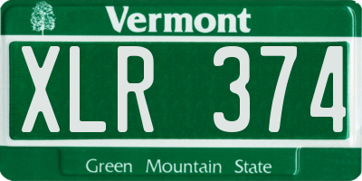 VT license plate XLR374