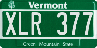 VT license plate XLR377