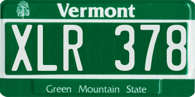 VT license plate XLR378
