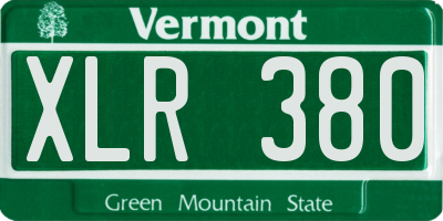 VT license plate XLR380