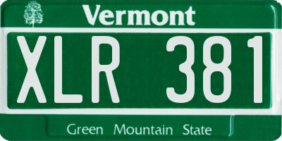 VT license plate XLR381
