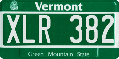 VT license plate XLR382