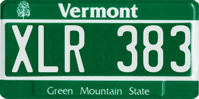 VT license plate XLR383